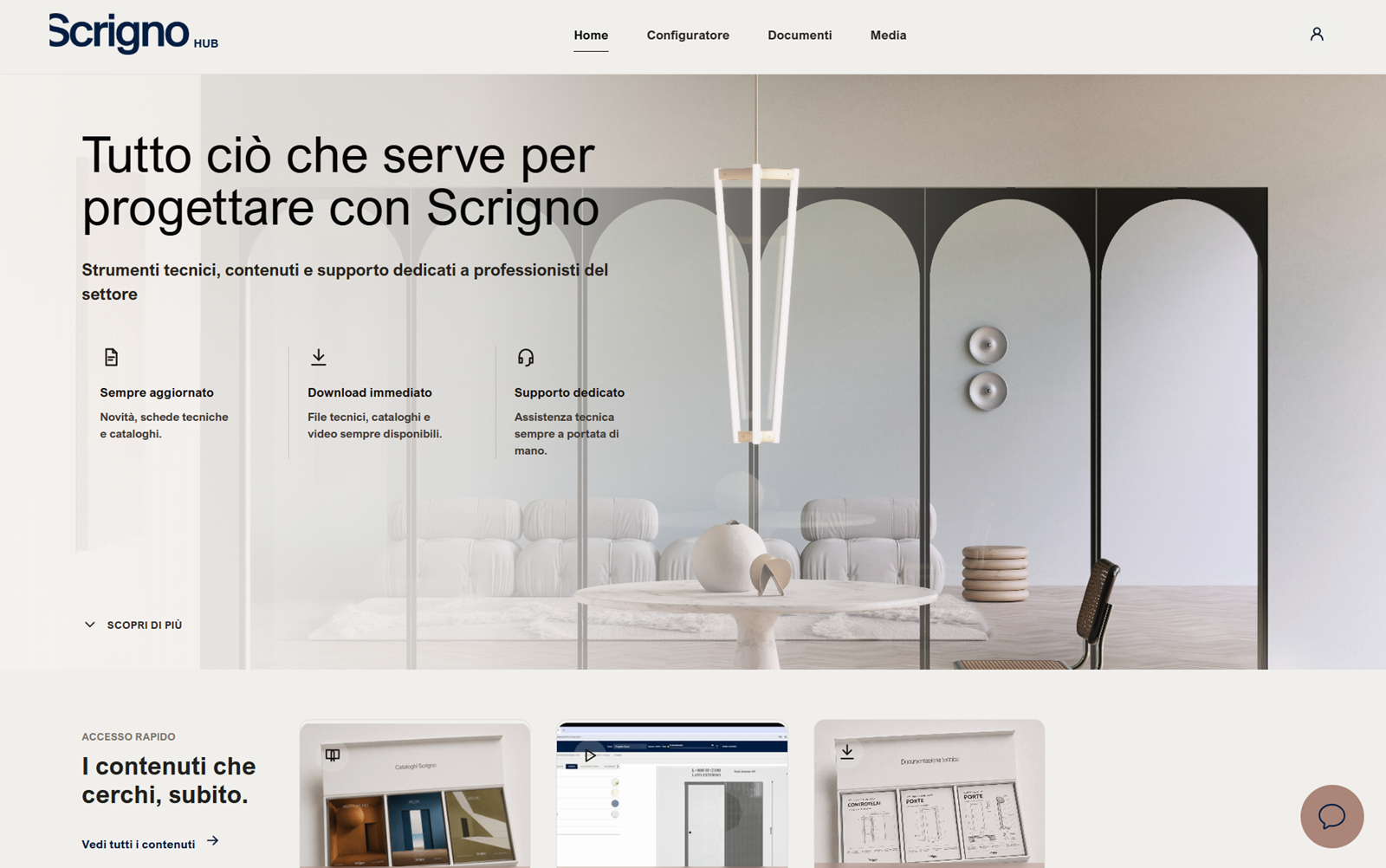 Spazio progettato con una soluzione Scrigno