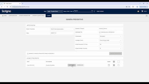 Gestione di offerte e stampe nel configuratore